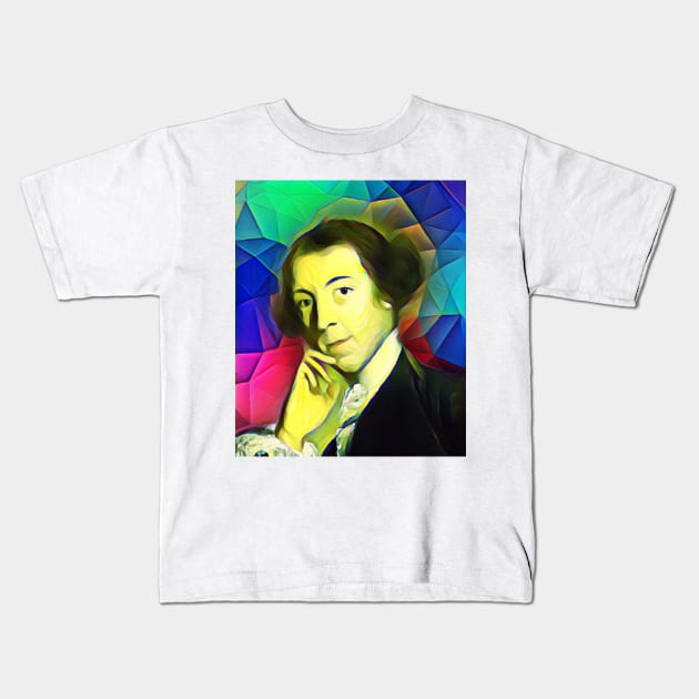 Horace Walpole Colourful Portrait | Horace Walpole Artwork 7 Kids T-Shirt by JustLit